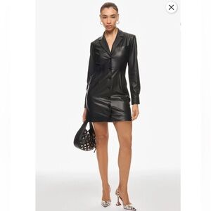 Marissa Webb x RTR Leather Button Up Dress, Size: 2